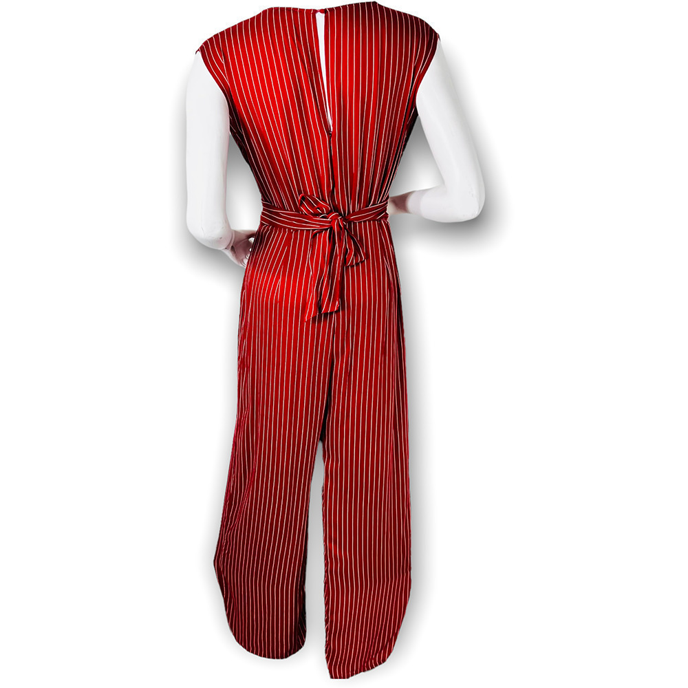 Cotton-on jenny stripe garnet delilah deep v-Neck jumpsuit - Picture 2 of 11